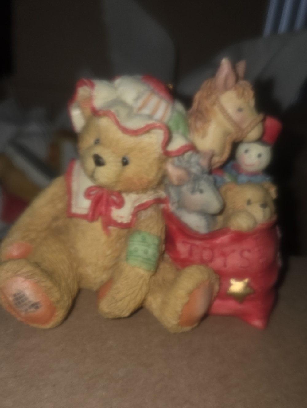 Holiday CHERISHED TEDDIE."CAROLYN" " WISHING YOU ALL GOOD THINGS.